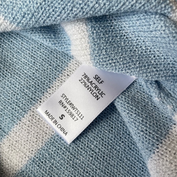 Altar’d State Blue White Striped Knit Cardigan Open Tie Small NWT - Picture 4 of 9